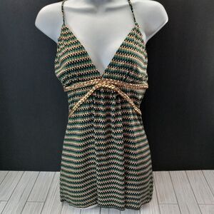 Vintage Y2K Body Central Retro Gold Braided Halter Top